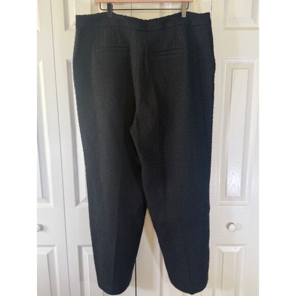 Eloquii Women’s Plus 16 Black Textured Jacquard Sailor Gold Button Dress Pants - Picture 6 of 9